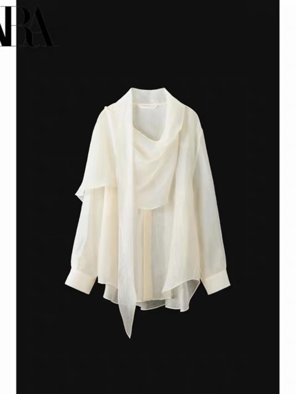 ZARA ZW COLLECTION
HANDKERCHIEF SHIRT - Ecru